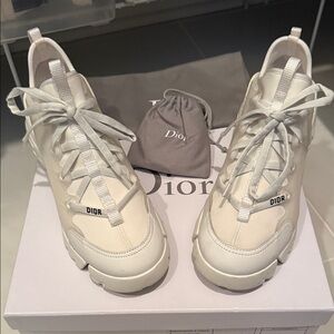 Dior Cream Lace-Up Chunky Sneakers